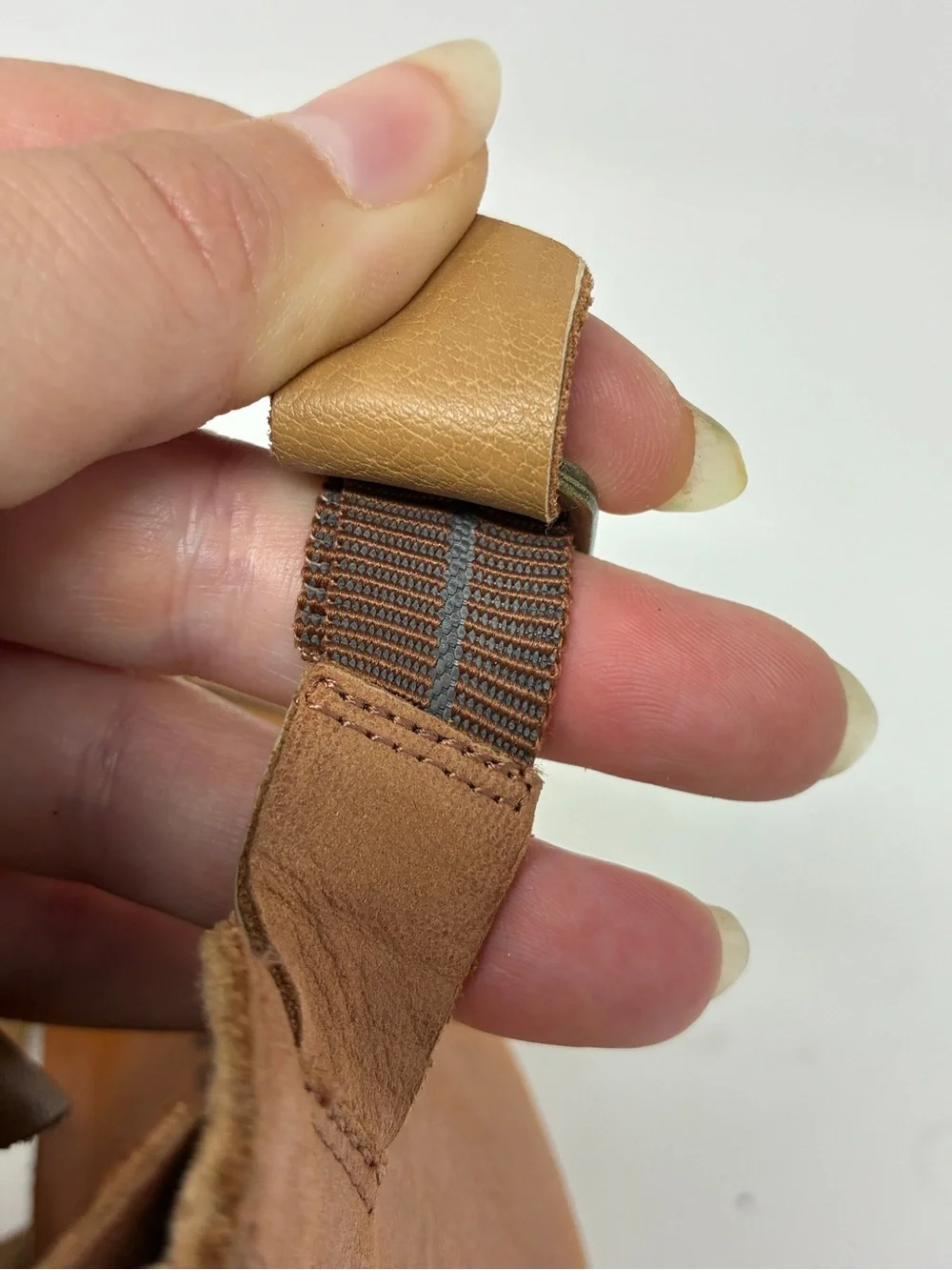 Lucky Brand Wedge Strappy Sandals in Tan Genuine Leather